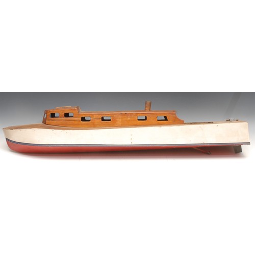 3319 - An early to mid-20th century scratch-built live steam model boat, 91cm long