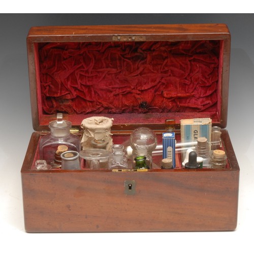 3452 - Medical Interest - a Victorian mahogany rectangular apothecary box, hinged cover with flush brass ca... 