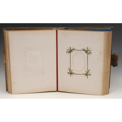 3597 - A 19th century mother of pearl photograph album, published by A. Chatelin, London, the clasp chased ... 