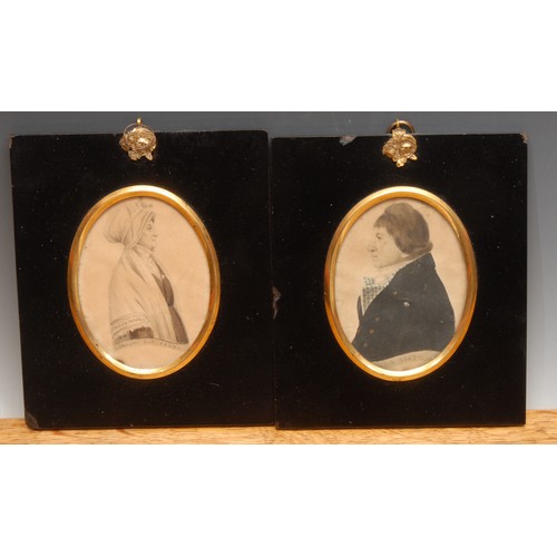 3442 - Littlejohn (early 19th century), a pair of portrait miniatures, of a portly gentleman, bust length, ... 