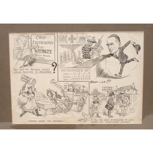 4091 - Political Caricature - A E Morton, A Bill Has Been Introduced to Levy Rates on Unoccupied Houses, si... 