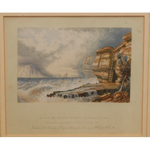 3995 - Travel and Exploration - George Baxter, by, William Westall, after, Cape Wilberforce, Australia, pol... 