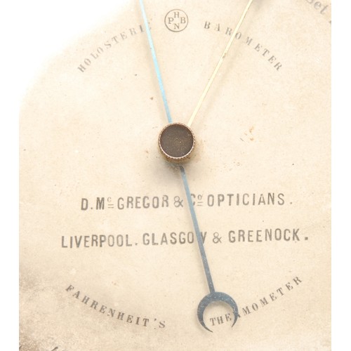 3581 - A 19th century holosteric barometer, silvered register inscribed D McGregor & Co, Opticians, Liverpo... 