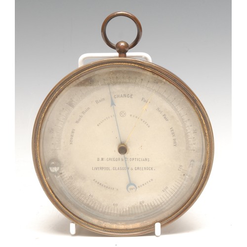 3581 - A 19th century holosteric barometer, silvered register inscribed D McGregor & Co, Opticians, Liverpo... 