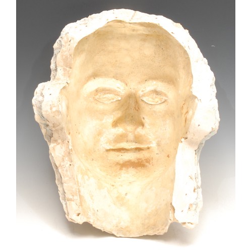 3679 - A mid 20th century composite mould, an artists study of a human face, 34cm high