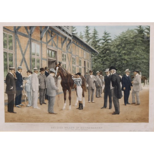 4019 - Horse Racing - Christian Heinrich Hanson (German 1790-1863), by and after, Bei der Waage in Hoppegar... 