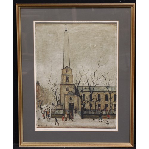 4048 - L S Lowry (1887 - 1976), after, St Luke's Church, a signed limited edition print, 608/850, published... 