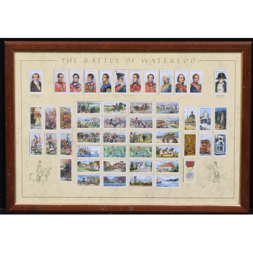 4093 - The Battle of Waterloo - a set of facsimile Wills's cigarette cards, framed, the arrangement 43cm x ... 