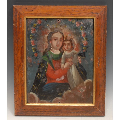 3987 - Mexican School (19th century)
Madonna and Child, 
unsigned, oil on copper panel, 23cm x 18cm