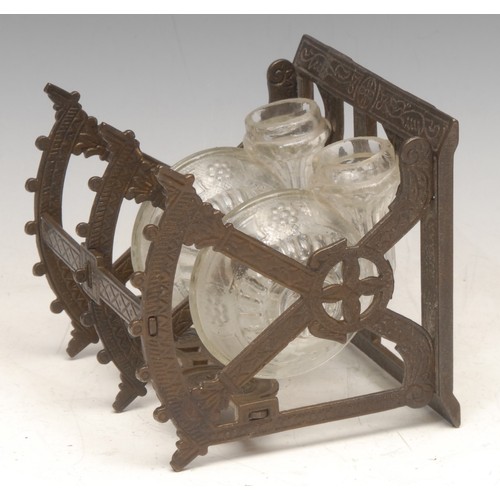 3604 - A 19th century patent escargot [snail] inkstand, the frame cast in the Aesthetic Movement taste, con... 