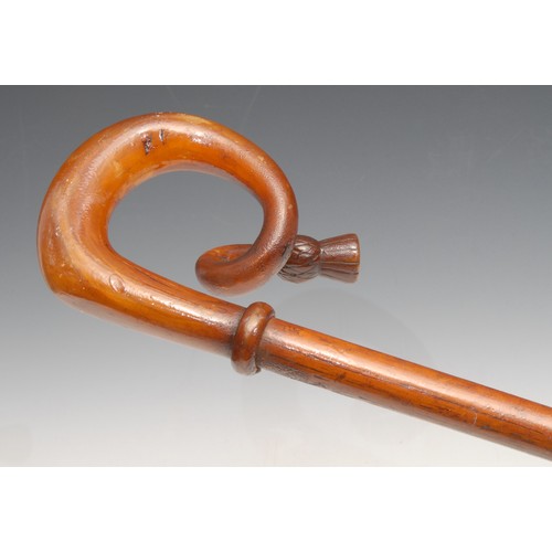 3308 - An early 20th century Scottish walking stick, the horn handle terminating in a thistle, 101cm long