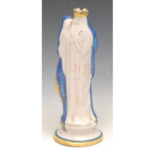 3061 - A French faience figure, Madonna and Child, 23cm high, late 19th century