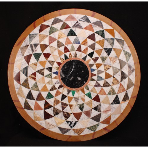 3174 - A pietra dura circular table top, inlaid with jaspers, malachite, onyx and other specimen stones, 66... 