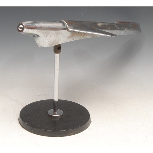 3347 - Automobilia - a 1951 Chevrolet steel car mascot or hood ornament, cast as an aeroplane, mounted for ... 