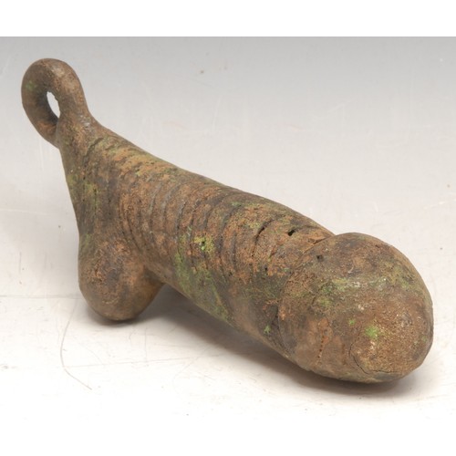 3381 - Erotica - a bronze model of a penis 16cm long