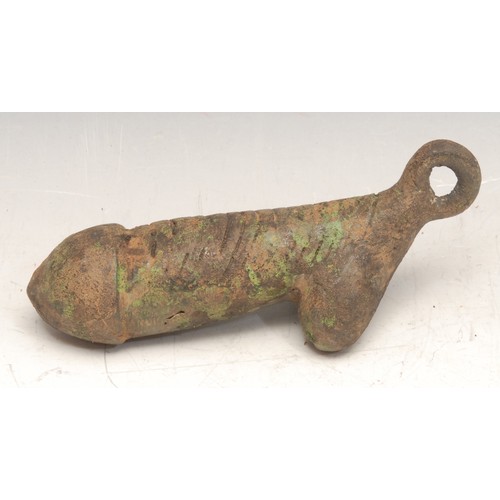 3381 - Erotica - a bronze model of a penis 16cm long