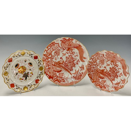 39 - A pair of Royal Crown Derby Imari 1128 pattern tea plates; two Red Aves pattern plates; four 8687 pa... 