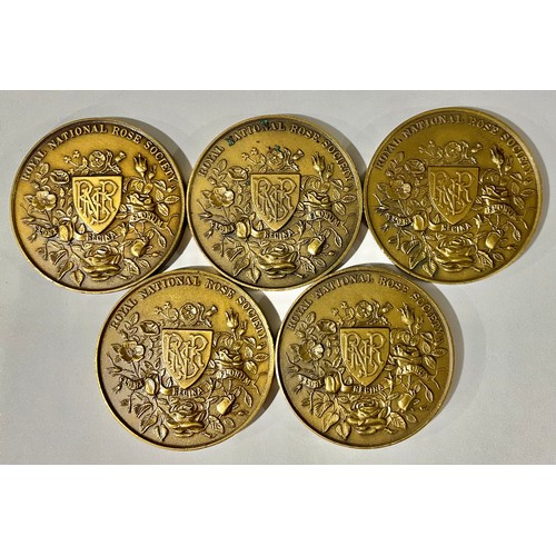 Five Royal National Rose Society bronze medallions