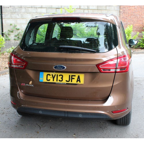 101 - A Ford B-Max Titanium Auto, CY13 JFA, Petrol, 103 BHP, 1596 cc, Registered Date 27 August 2013, Tax ... 