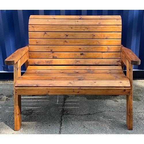 208 - A garden bench, 98.5cm high, 119cm wide