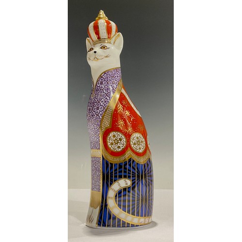 364 - A Royal Crown Derby model from the Royal Cats Collection, Abyssinian Cat, 22cm tall, red printed mar... 