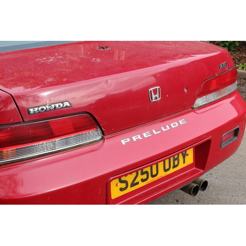 101A - A Honda Prelude 2.0I two door saloon car in red, registration S250OBY, petrol, four speed automatic ... 