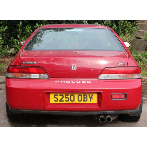 101A - A Honda Prelude 2.0I two door saloon car in red, registration S250OBY, petrol, four speed automatic ... 