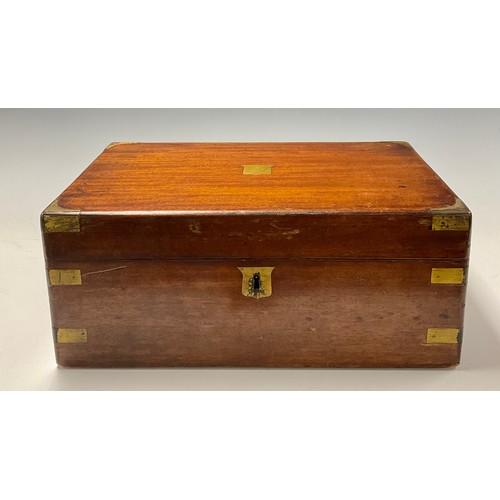 576 - A Victorian brass bound mahogany writing box, c.1880