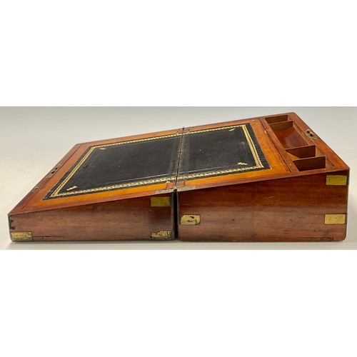 576 - A Victorian brass bound mahogany writing box, c.1880