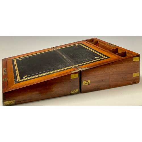 576 - A Victorian brass bound mahogany writing box, c.1880