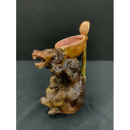 75 - A 19th Century Holdcroft Majolica Bear Jug, 28cm high