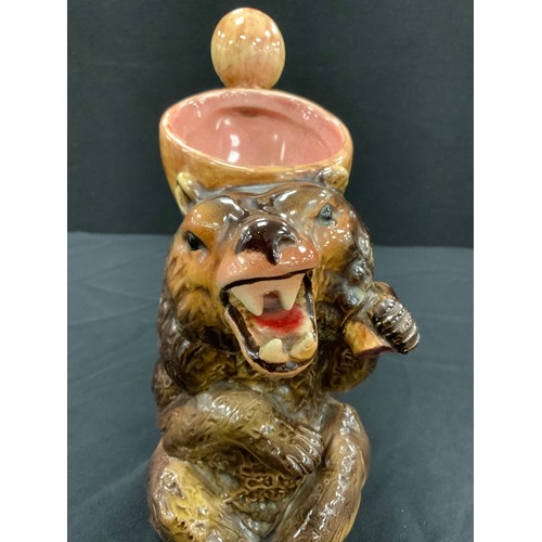 75 - A 19th Century Holdcroft Majolica Bear Jug, 28cm high