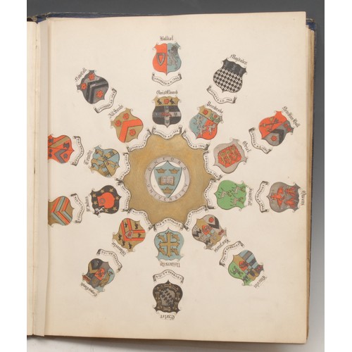 4088A - Heraldry - a 19th century scrap book of crests and monograms, compiled by Fanny Greece 1870, various... 