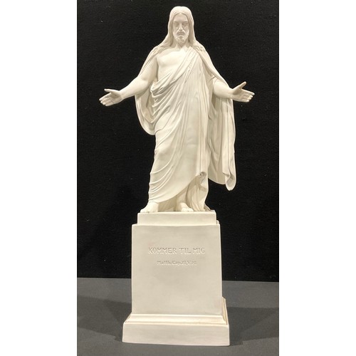 38 - A Royal Copenhagen Parian figure, of Jesus, after Bertel Thorvaldsen, the figure of the resurrected ... 