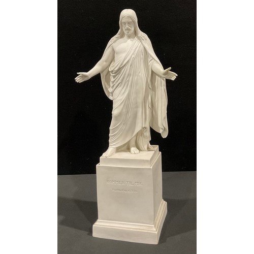 38 - A Royal Copenhagen Parian figure, of Jesus, after Bertel Thorvaldsen, the figure of the resurrected ... 