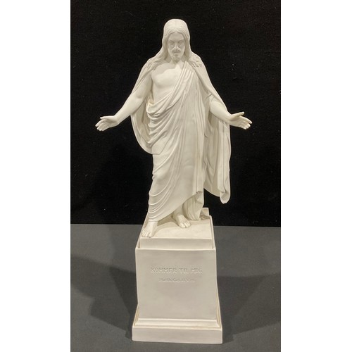 38 - A Royal Copenhagen Parian figure, of Jesus, after Bertel Thorvaldsen, the figure of the resurrected ... 