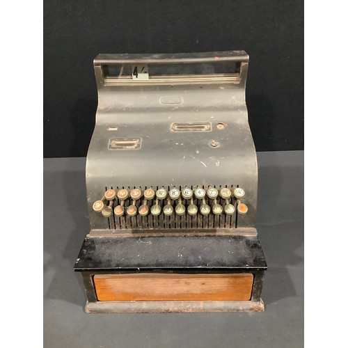 43 - An early to mid 20th century cash register, a/f, 40.5cm high