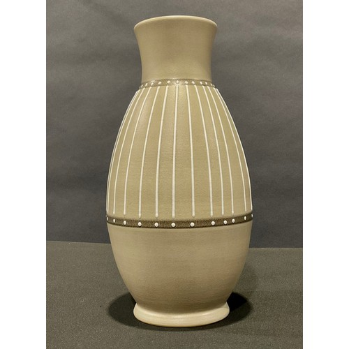 46 - A Bourne Denby ovoid vase, 30cm, printed mark in black, c.1960