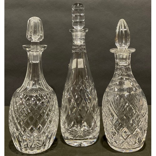 51 - A cut glass decanter; three others (3)