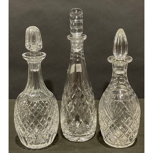 51 - A cut glass decanter; three others (3)