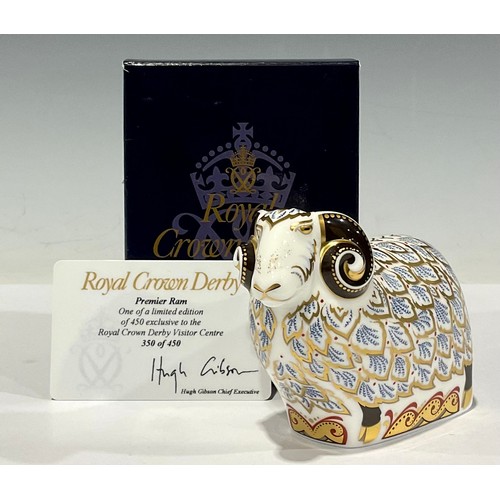 4 - A Royal Crown Derby paperweight, Premier Ram, exclusive to The Royal Crown Derby Visitors Centre, th... 