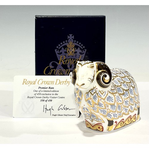 4 - A Royal Crown Derby paperweight, Premier Ram, exclusive to The Royal Crown Derby Visitors Centre, th... 