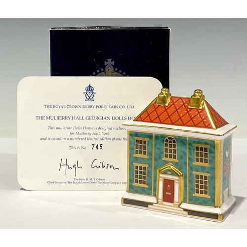 5 - A Royal Crown Derby miniature model house, The Mulberry Hall Georgian Dolls House, this is number 74... 