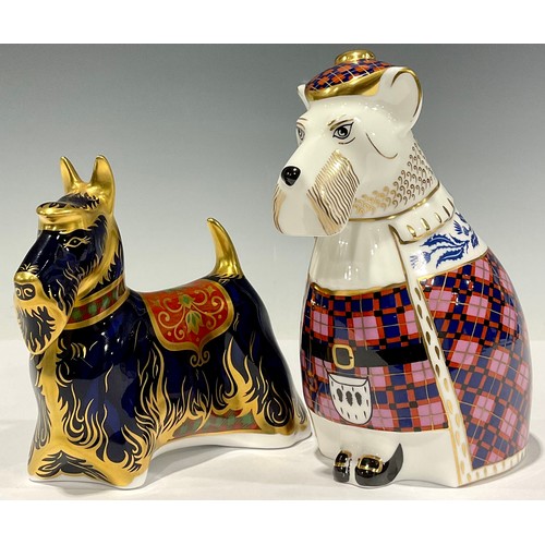 15 - A Royal Crown Derby model, National Dogs Collection, Scottish Terrier, 14cm high, red printed marks ... 