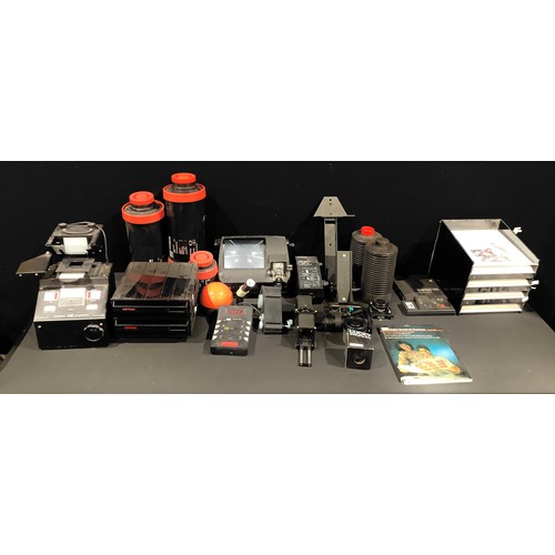 64 - Photographic Equipment - a Bowens Illumitran 3 slide duplicator; a Prinz Oxford 1200 cine editor; a ... 