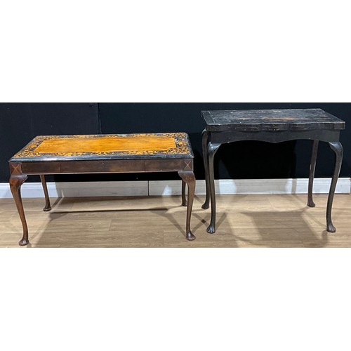 478 - An Anglo-Indian ebonised card table, by Athim, Chinaman, Shillong; a walnut and marquetry low sittin... 