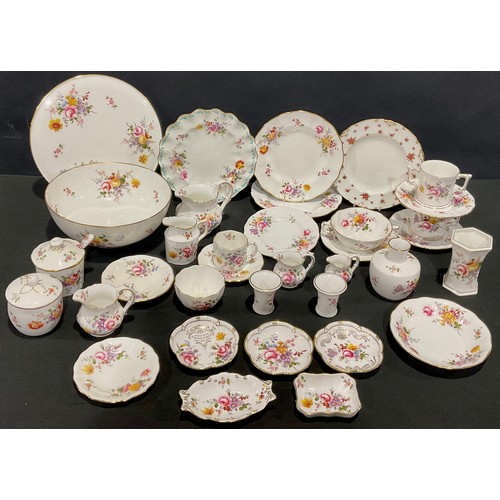 497 - A Royal Crown Derby Posies pattern gateau platter, loving cup, preserve pot and cover, jam pot and s... 