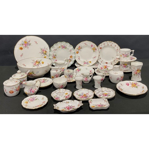 497 - A Royal Crown Derby Posies pattern gateau platter, loving cup, preserve pot and cover, jam pot and s... 