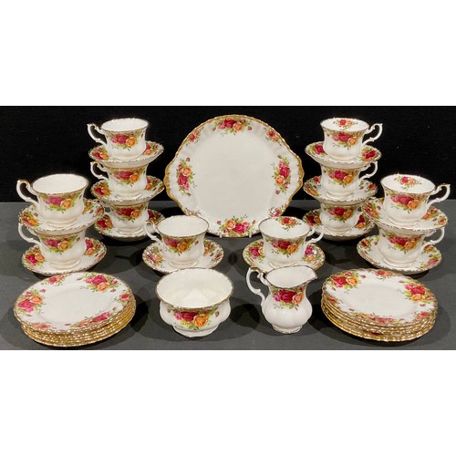 501 - A Royal Albert Old Country Roses tea service for twelve, comprising cake plate, side plates, cream j... 