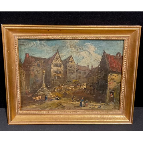 518 - English School (late 19th century)
Bonsall Market Cross
oil on board, 23cm x 31cm